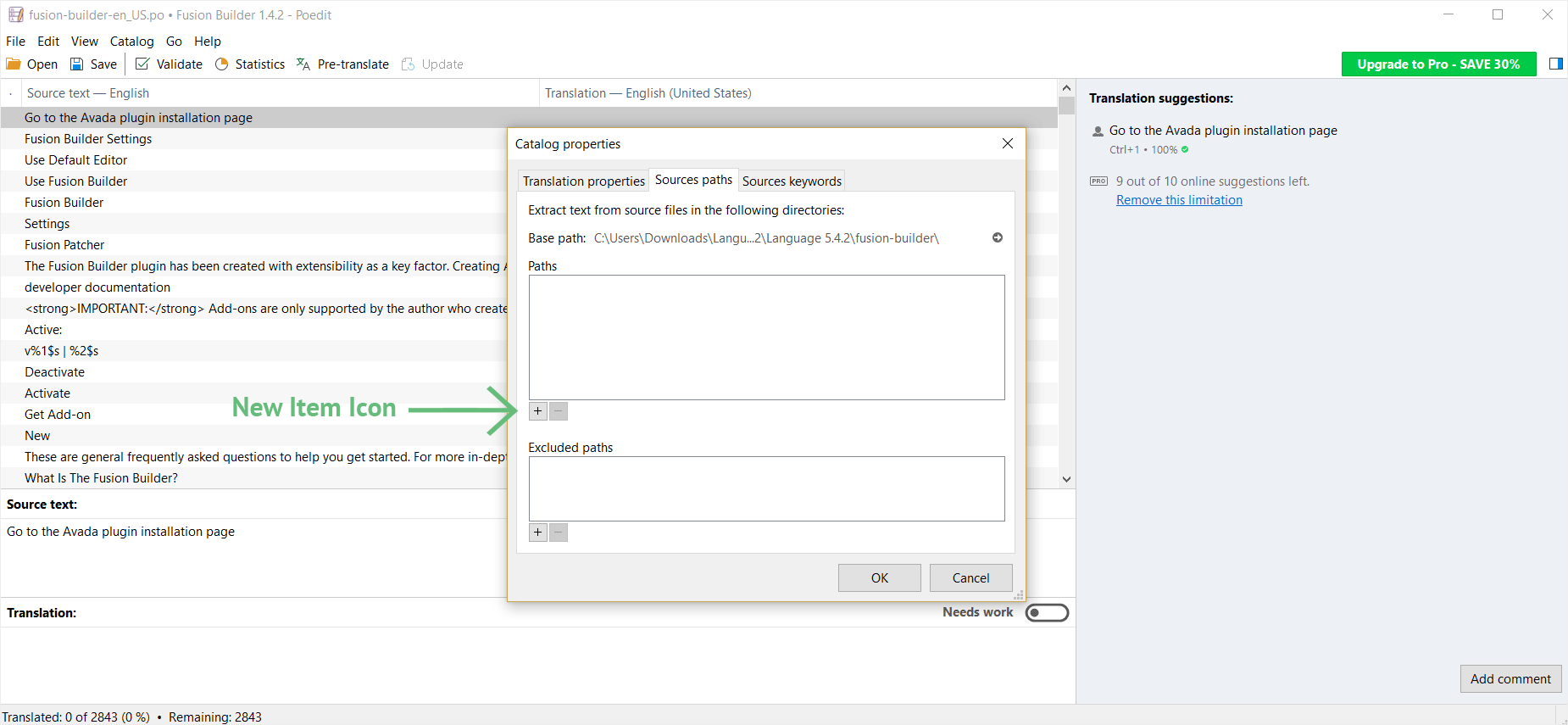 Translating Avada Builder Poeditor Catalog Path 2