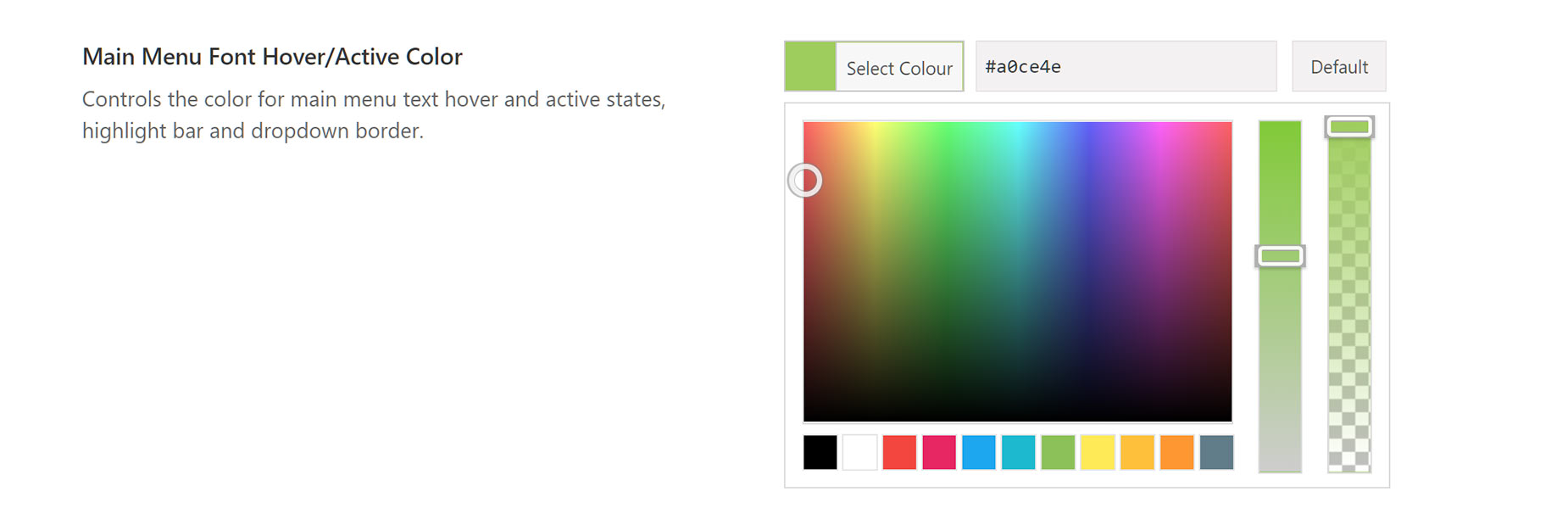 Menu Highlight Styles - Font Color