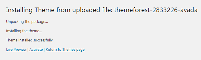 Avada theme Activate Avada theme Activate