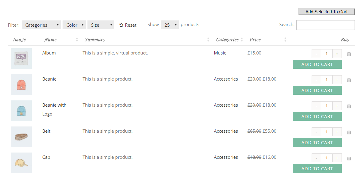 Product Table Example Modified Product Table Example Modified