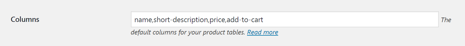 WooCommerce Product Table Columns WooCommerce Product Table Columns