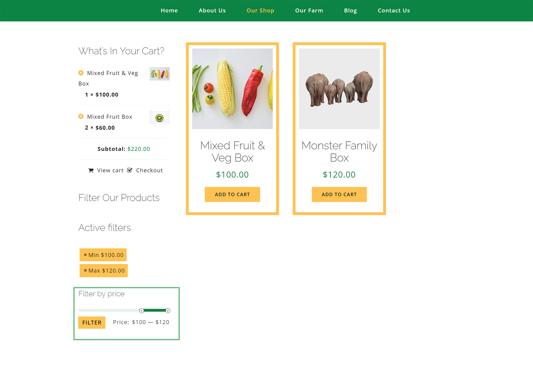 Woo Filter By Price Element